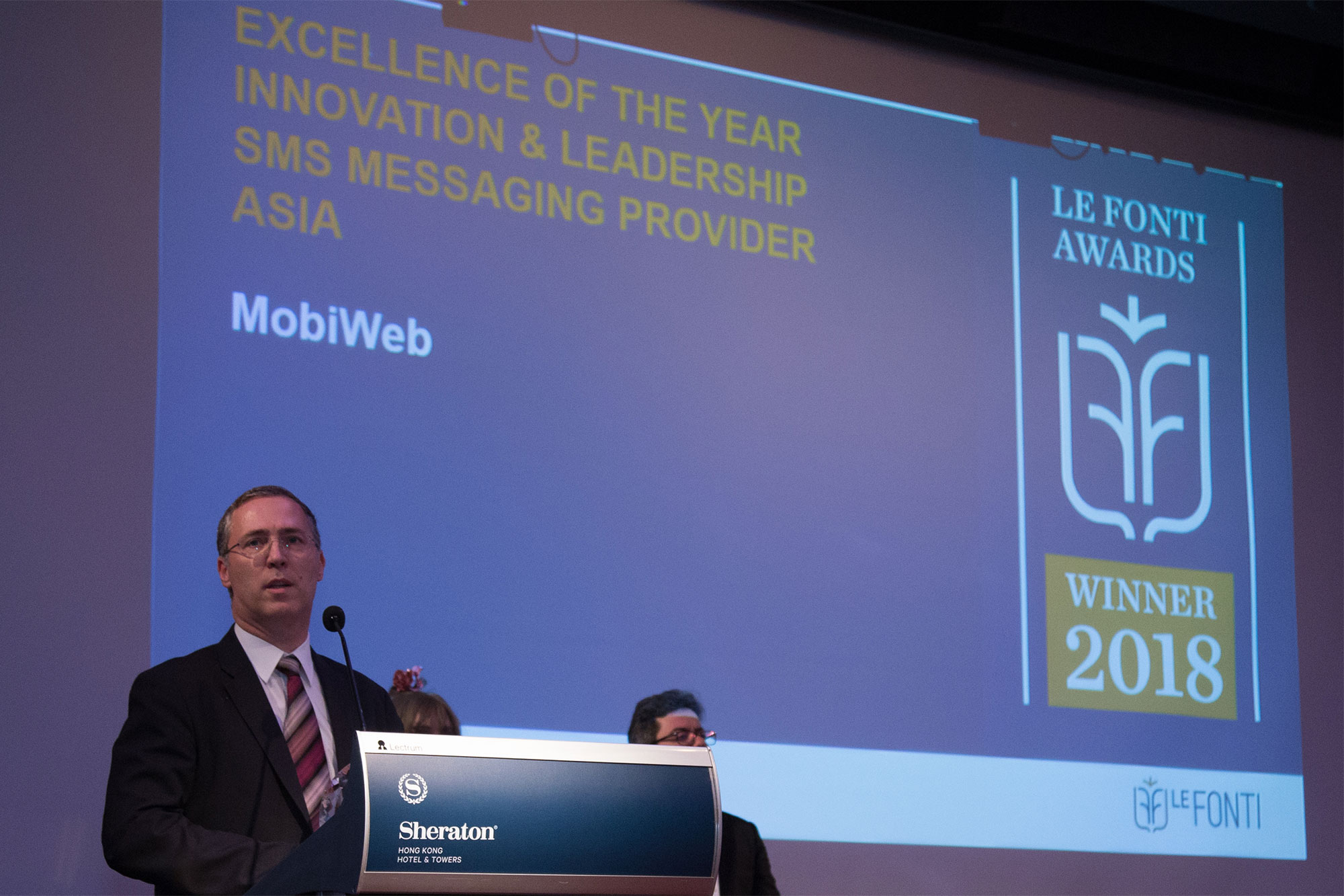 MobiWeb Awarded Excellence in Innovation and Leadership SMS Messaging Provider Asia at the Le Fonti Hong Kong 2018 Awards MobiWeb Awarded Excellence in Innovation and Leadership SMS Messaging Provider Asia at the Le Fonti Hong Kong 2018 Awards