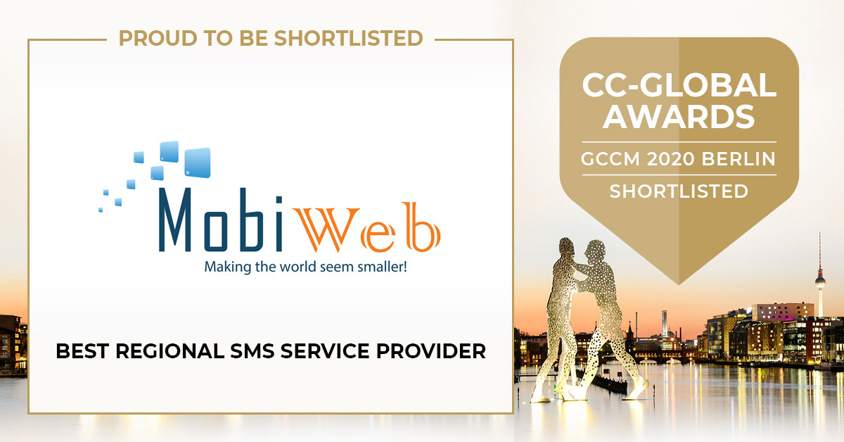 MobiWeb Shortlisted for Best Global and Regional SMS Provider at CC Global Awards Berlin 2020